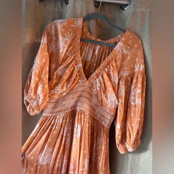 Free People Golden Hour Orange Floral Maxi Dress - Picture 5 of 6
